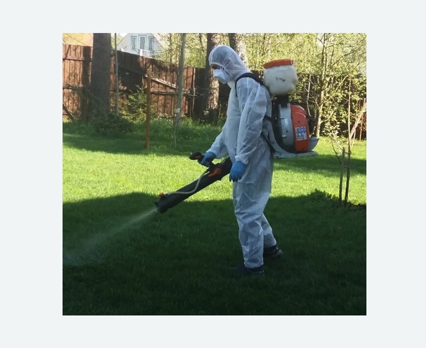 Обработка территории от клещей в Колчаново